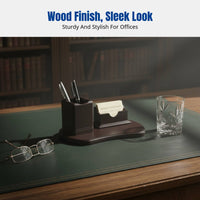 Wooden Business Card Holder, Desktop Organizer, Large Capacity, Office Reception, Unisex, Multiple Designs