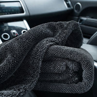 2-Layer Car Drying Towel with High Absorbency, Gray Microfiber for Costco Microfibre Cloths, Double-Sided Bound Border Finish