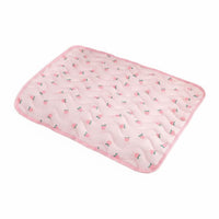 Non-Slip Bottom Quilted Cooling Pet Bed Cartoon Prints Pet Cooling Mat Breathable Dog Mat for Floors