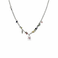 Niche Design Ghost Charm Mixeddesign Chain Halloween Themed Short Beaded Necklace for All Genders Neckwear Statement Piece for Women, Adults, Teenagers, Parties, Daily Wear, Festivals, Casual Outings