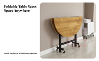 Foldable Round Dining Table Easy Storage Round Folding Table High Capacity Event Furniture for Caterers, Restaurant Owners, Banquets, Wedding, Parties