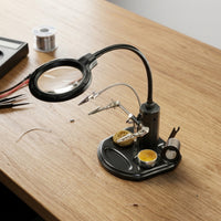 Soldering Station with Magnifier Flexible Helping Hands Soldering Tool Magnifying Glass with Light Lighted for Technicians