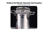 Multipurpose Deep Fryer Pot with Basket High-Sided Design Basket Deep Fryer Pot Stovetop Compatible Stainless Steel Stockpot with Strainer Thickened Bottom for Parents