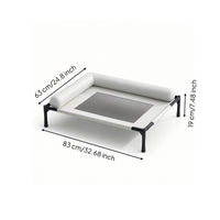 Breathable Elevated Dog Bed Cooling Raised Dog Bed Sturdy Pet Cot with Side Cushion Heavy-Duty for Indoor