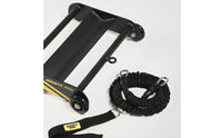 Steel Frame Glute Exercise Roller Resistance Rope Abdominal Roller Black and Yellow Core Training Wheel Cylindrical Wheels for Home Workout, Gym