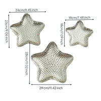 3 Pieces Wrought Iron Tray Raised Edges Star-Shaped Tray Ornamental