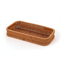 Wicker Cutlery Basket Rattan Cutlery Tray Low-Profile for Countertop, Buffet