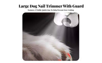 Stainless Steel Blade LED Pet Nail Clipper Prevents Over-Cutting Lighted Dog Nail Scissors Ergonomic Handle for Veterinarians, Indoor