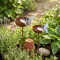 Decorative Garden Stakes, Metal Garden Art for Outdoor Decor, Painted Iron Cat Metal Garden Stakes, Yard Art Lawn Decorations