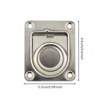 Stainless Steel Deck Latch 4 Mounting Holes Boat Compartment Cover Pull Sunken Circular Pull Handle
