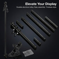 Stainless Steel Pole Kit Outdoor, House Garden Yard Flag, Wear Resistant Pole, Sectional Flag for Yard, Adjustable House Flag