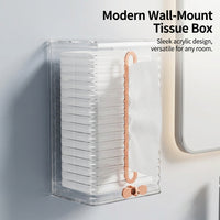 Bedroom and Sink Organizer Box with Wall Mounted Design for Students, Acrylic Rectangular Tissue Holders for Home Use