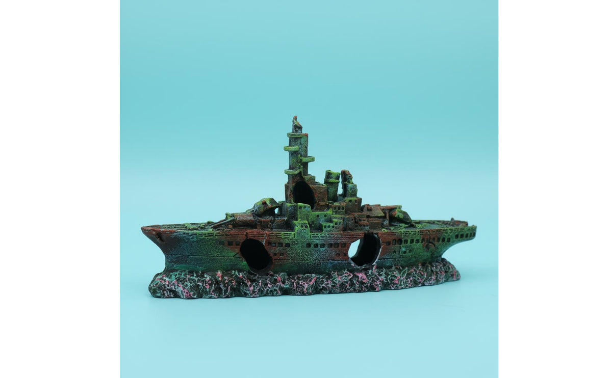 Sunken Warship Decoration Shipwreck Aquarium Ornament