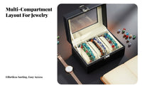 Dustproof Bracelet Storage Box Large Capacity Bracelet Organizer Box Faux Leather Exterior for Closet
