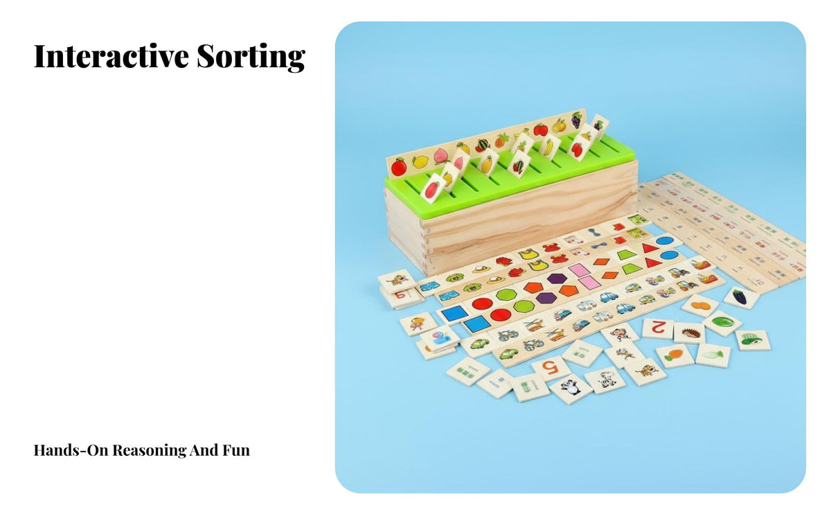 Wooden Classification Box Early Education Wooden Shape Sorting Box Educational Color and Shape Matching Toy for Young Children, Preschool, Daycare