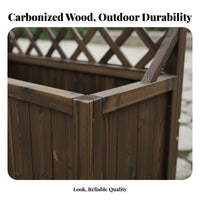 Trellis Planter Box Anti Planter Box with Trellis Carbonized Finish Wooden Climbing Plant Support for Gardeners, Homeowners, Patio, Backyard