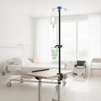 Bedside Intravenous Stand Portable IV Pole with Clamp Clamp-on IV Stand Space-Saving Equipment Long-Lasting for Patients