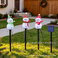Solar LED Snowman Ground Light for Outdoor Garden Decoration