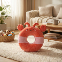 Cat Donut Textile Cat Neck Cone with Cartoon Pattern, Nylon Cat Head Cover and Cat Cone with Drawstring for Post Surgery Stop Licking