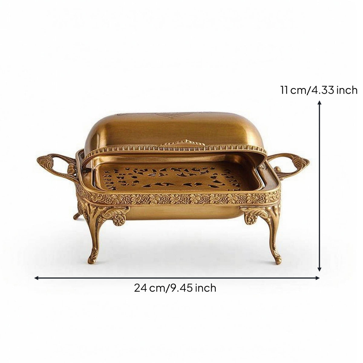 Fruit Tray with Handles Ornate Serving Tray with Lid Openwork Container for Hosts