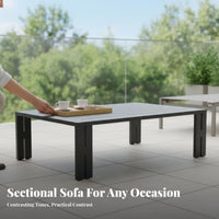 4 Pieces Comfortable pads paded Sofa and Chair Group Weather-Resistant Outdoor Furniture Modern and aesthetic Lounge Seating Highspine Design for Families, Homeowners, Entertainers, Patio, Balcony, Garden, rearyard