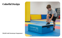 4 Pieces Stackable Design 4-Level Foam leap Trainer Adjustable Height Triple-function Foam leap Box Non-Slip Base Training Steps Easy to Clean for Gymnastics Coaches, Beginners, School, HIIT exercises, Home, Playroom