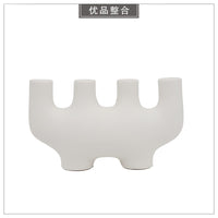 样板间茶几简约现代家居软装饰品摆件仿真花玻璃烛台组合ZH3354