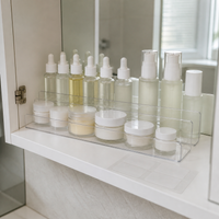 Clear Acrylic Cabinet Shelf Dividers for Bathroom Vanity Organization, Anti-Fall Cosmetic Storage Panels