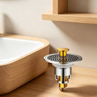 Push-down up Sink Drain Stopper Brass Core Basin Drain Strainer Push-down up Sink Stopper for Washbasin