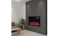 Realistic Flame Effect Electric Fireplace TV Stand Multi-Color Flames & Lights Fireplace TV Stand Adjustable Brightness Living Room Furniture Wireless Controller Control for Bedroom, Basement