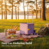 Collapsible Storage Box with casters Multi-Purpose for outdoor meal, Families, Shoppers
