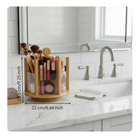 Large Capacity Rotating Makeup Organizer Multifunction Desktop Vanity Organizer Space Saving Cosmetic Storage Box Multi Compartment