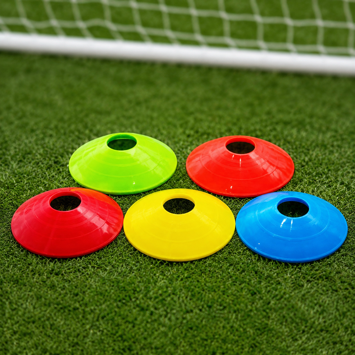 Soccer Marker Cones, 20pcs, Flat Markers, Thick, Flexible, With Storage Bag, Training Cones