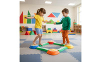 8 Pieces Balance Stepping Stones with Lights Musical Sensory Crossing Stones Active Coordination Toy for Young Children