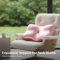 Anti-Wrinkle Cervical Memory Foam Pillow Breathable Cervical Support Pillow Moisturizing Material for Adults, Women, Sleeping, Bedroom, Home