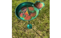 Pedestal Bird Bath Decorative Bird Bath with Flower Accent Birdbath Weather-Resistant Garden Decor Weatherproof for Gardeners
