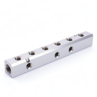 Manifold Block with G 1/2/2 Inlet Aluminum Pneumatic Manifold Block Multi-Port Threaded for Installers, Automation Rigs