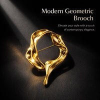 Geometric Brooch Pin for Women Men, Abstract Lapel Pin Sculptural Statement Jewellery, Electroplated Zinc Alloy Brooch for Hat Scarf Dress Sweater