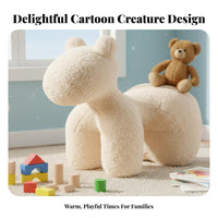Playful Design Equine-Shaped Ottoman Padded Seat Creature-Shaped Ottoman Soft Covering Room Decor High Load Capacity for Children, Toddlers, Parents, Playroom, Nursery, Bedroom, Retail Display