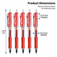 Gel Ink Pens Retractable 0.5mm Fine Point, Red Grading for Teachers, Student Stationery for Note Taking Journaling School Use