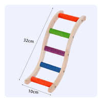 Wooden Bird Ladder Exercise Climbing Ladder with Rungs Enrichment Bird Perch Sturdy for Parrots