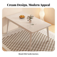 Space-Saving Rectangular Table with 4 Chairs Minimalist Design 5-Piece Dinette Set Easy to Clean Dining Furniture Stable Construction for Apartment Dwellers, Families, Homeowners, Small Areas, Living Room, Kitchen, Breakfast Nook