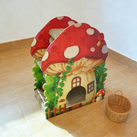 Themed Cat Abode House Multi-Tier Cat Scratcher Sturdy Construction Pet Furniture