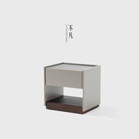 格物家居意式极简烤漆烟熏木设计师创意床头柜