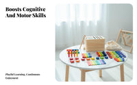 Multiple Play Modes Color and Shape Sorting Toy Develops Fine Movement Skills Wooden Shape Sorter Box Hand-Eye Coordination Color Sorting Box Natural Wood for Toddlers, Kids, Preschoolers, Preschool, Daycare