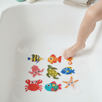 Anti-Slip Bathtub and Shower Stickers for Bathroom Safety - Cartoon Marine Life Design