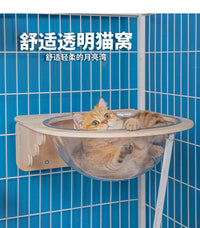 猫笼猫爬架壁挂太空舱跳板平台节约空间猫抓柱实木爬梯兔子悬挂窝