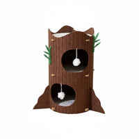 Stable and Long-Lasting Multi-Level Felt Feline Perch With Hanging Ball Toys Kitten Activity Perch Cozy Condos for Multiple Cats