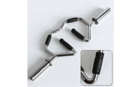 Triceps Barbell Bar Textured Grip Barbell with Angled Frame Non-Slip for Weightlifters, Strength Training
