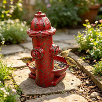 Resin Fire Hydrant Bird Feeder Vintage Garden Ornament